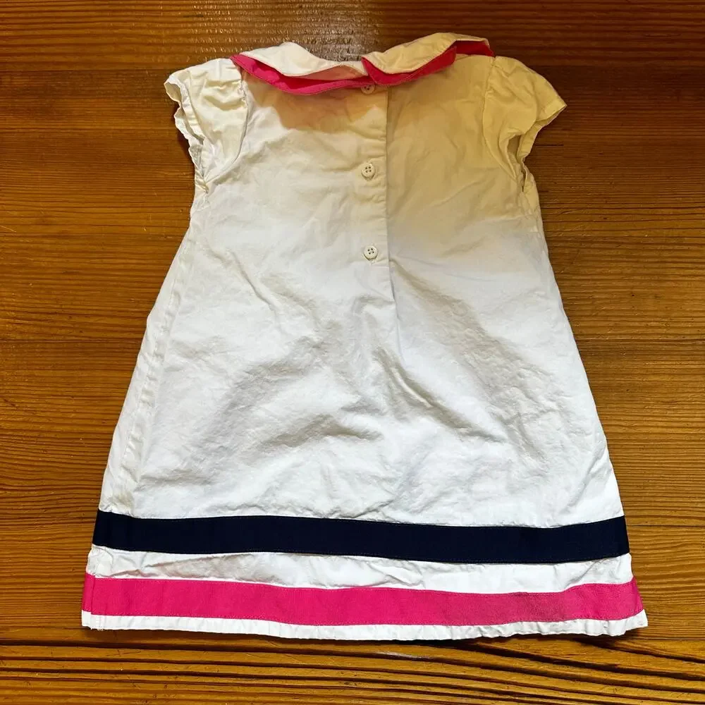 Gymboree white sailboat scallop collar dress‎ SIZE 12-18M